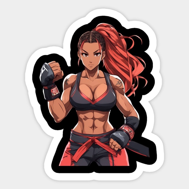 Muay Thai Girl Sticker by animegirlnft